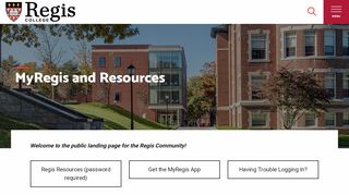 
                            1. MyRegis and Resources | Regis College