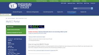 
                            5. MySCC Portal : Spartanburg Community College