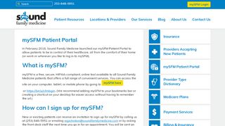 
                            2. mySFM Patient Portal – Sound Family Medicine