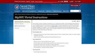 
                            6. MySHU Portal Instructions | Sacred Heart University Connecticut