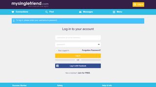 
                            2. MySingleFriend - Log In - MySingleFriend.com