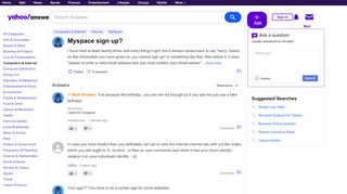 
                            3. myspace sign up? | Yahoo Answers