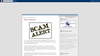 
                            6. Mystery Shopping with Retail Active: Mystery Shopping Scam