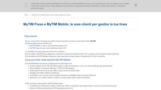 
                            2. MyTIM Fisso e MyTIM Mobile, le aree clienti per gestire la tua ...