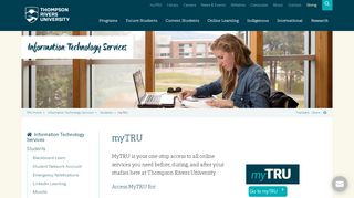 
                            10. myTRU, IT Services - Thompson Rivers University