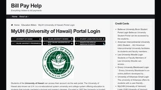 
                            5. MyUH (University of Hawaii) Portal Login - Bill Pay Help