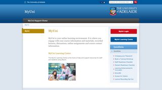 
                            4. MyUni Support - University of Adelaide