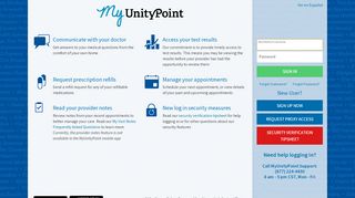 
                            9. MyUnityPoint - Login Page