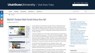 
                            2. 'MyUSU' Student Web Portal Online this Fall