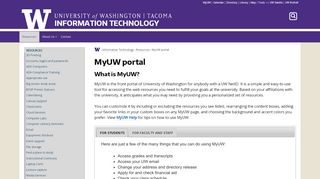 
                            5. MyUW portal | UW Tacoma