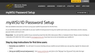 
                            4. myWSU Password Setup - Wichita State University