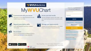 
                            2. MyWVUChart - Your secure online health connection