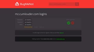 
                            6. mz.cumlouder.com passwords - BugMeNot