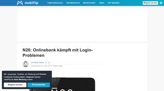
                            7. N26: Onlinebank kämpft mit Login-Problemen - mobiflip.de