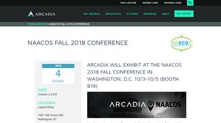 
                            7. NAACOS Fall 2018 Conference - arcadia.io