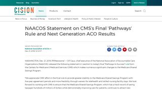 
                            9. NAACOS Statement on CMS's Final 'Pathways' Rule and Next ...