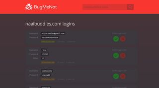 
                            4. naaibuddies.com passwords - BugMeNot