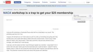 
                            10. NACA workshop is a trap to get your $25 ... - Pissed Consumer