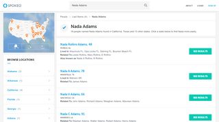 
                            6. Nada Adams's Phone Number, Email, Address, Public ... - Spokeo