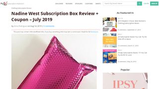 
                            7. Nadine West Subscription Box Review + Coupon - July 2019