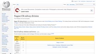 
                            9. Nagpur CR railway division - Wikipedia