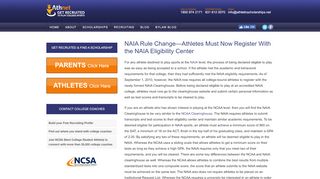 
                            7. NAIA Clearinghouse. Eligibility Rule Changes.