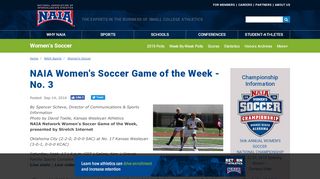 
                            4. NAIA Women's Soccer Game of the Week - No. 3 - NAIA ...