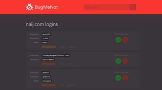 
                            6. naij.com passwords - BugMeNot