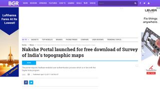 
                            3. Nakshe Portal launched for free download of Survey of India's ...
