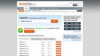 
                            6. NameBright - Domain Search - MqSubscribe.com