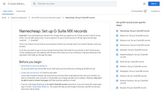 
                            3. Namecheap: Set up G Suite MX records - G Suite Admin Help