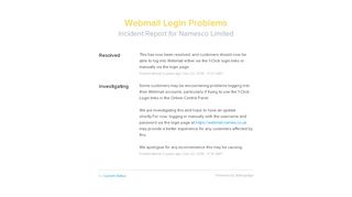 
                            7. Namesco Limited Status - Webmail Login Problems
