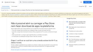 
                            7. Não é possível abrir ou carregar a Play Store nem fazer ...