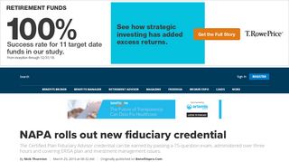 
                            9. NAPA rolls out new fiduciary credential | BenefitsPRO