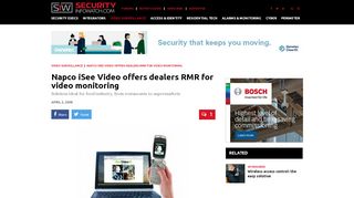 
                            8. Napco iSee Video offers dealers RMR for video monitoring