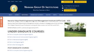 
                            2. Naraina Vidya Peeth Engineering and Management Institute