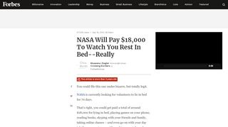 
                            5. NASA Will Pay $18,000 To Watch You Rest In Bed--Really