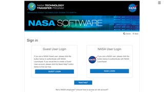 
                            6. NASA's Software Catalog: Login