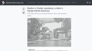 
                            9. Naslov o Unsko-sanskom, a tekst o Sarajevskom kantonu -...