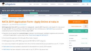 
                            9. NATA 2019 Application Form- Apply Online at nata.in