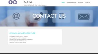 
                            6. National Aptitude Test in Architecture (NATA) : Contact page