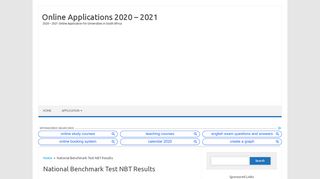 
                            8. National Benchmark Test NBT Results - Online …