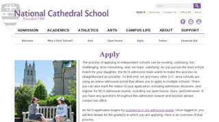 
                            8. National Cathedral School | Apply