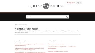 
                            11. National College Match – AskQB - questbridge.zendesk.com