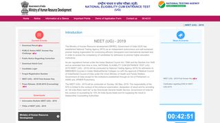 
                            2. National Eligibility Cum Entrance Test - NEET, 2019