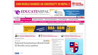 
                            9. National Examinations Board Grade XI Results 2075 updates