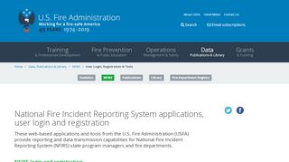 
                            10. National Fire Incident Reporting System applications, user login and ...