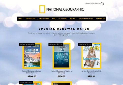 
                            5. National Geographic Subscription Renewal