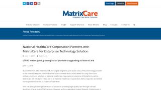 
                            2. National HealthCare Corporation Partners with MatrixCare for ...