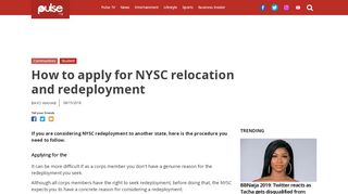 
                            6. National Youth Service Corps How to apply for NYSC relocation and ...
